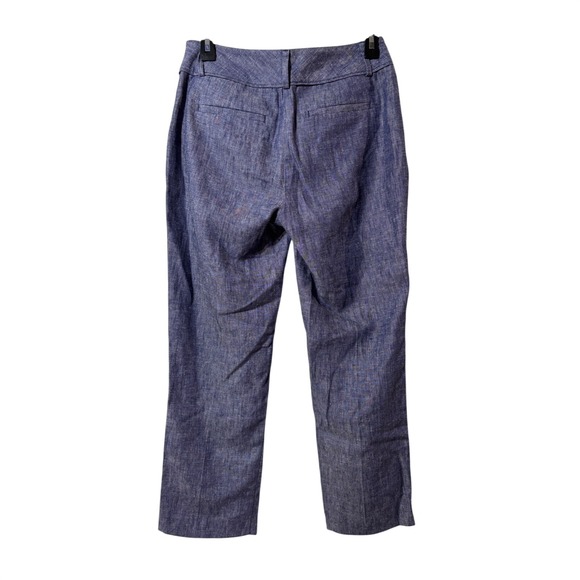 Ann Taylor Loft Linen/Poly Pants Modern Fit Cropped Pants Trousers Blue Size 2P - Picture 4 of 4